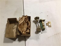 NOS Brass door knob in org box