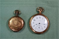 2 pocket watches: ca. 1900 working Waltham model 1