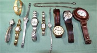 9 vintage wrist watches and a Swiss Army pocket wa