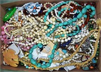Large collection of mostly beaded costume jewelry