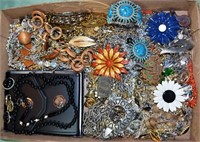 Large collection of mostly metal costume jewelry
