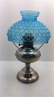 Rayo Nickel Plated Oil Lamp with Blue Bubble