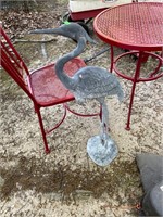 Metal Heron Yard Ornament
