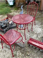 Red Table and 2 Chairs