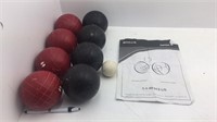 Bocce balls with instructions 4 red 4 black