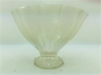 Very old clear glass fan vase