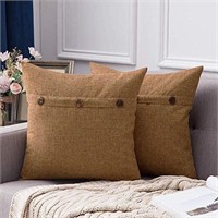NEW - MIULEE Set of 2 Linen Throw Pillow Covers
