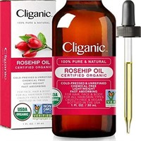 SEALED - Cliganic Organic Rosehip Oil for Face,