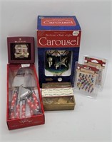 Carousel Christmas Music Box, Lemax String Lights,
