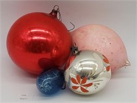 Vintage Mercury Glass Christmas Ornaments Dimpled,