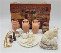 Wooden Keepsake Box, Price Mini Tea Set, Clay Urns
