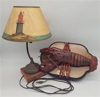 Big Mouth Larry Lobster & Lighthouse Table Lamp