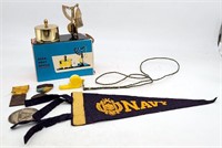 Navy Pennant, Delegate Pin, Pottstown Medal, Desk
