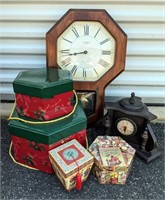 Wall Clock, Manual Clock, & Storage Containers
