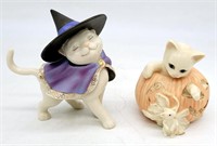 Lenox Moonlight Minx Cat & Halloween Cat Figurines