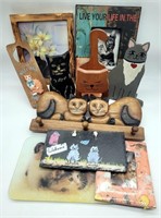 Wooden Cat Decorative Items, Coat Rack, Pictures