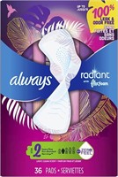 Always Radiant FlexFoam Pads for Women Size 2