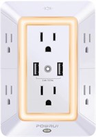 USB Wall Charger, Surge Protector, POWRUI 6-Outlet