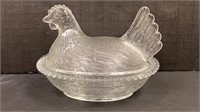 Hen Nesting Dish Glass With Lid