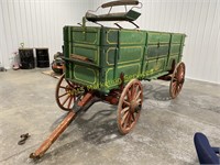 Wood Box Wagon w/Spring Seat