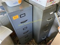 2 Three Drawer Metal File Cabinets