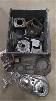 1 bin misc motorcycle parts - mostly used