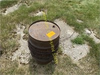 Small Metal Drum and Barbwire