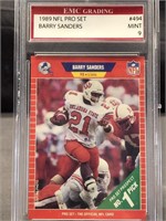 BARRY SANDERS 1988 PRO SET ROOKIE CARD GRADED 9