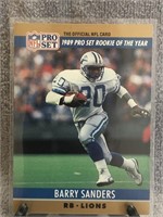 BARRY SANDERS ROOKIE OF THE YEAR CARD #1