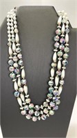 Beaded Layered Necklace White