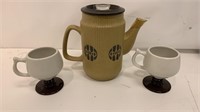 Coffee Percolator And 2 Cups Lot