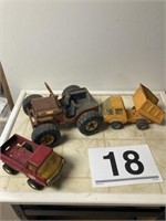 Metal Tonka Toy Trucks/Jeep (3)