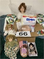 4 dolls and doll parts