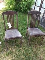 2 matching  Antique chairs.  38” tall