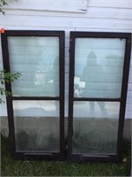 Two antique windows 55” tall x 23.75” wide