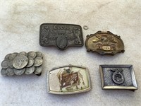 Miscellaneous belt buckles. Schlitz. FFA, Harley