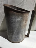 Antique metal pitcher 12” tall