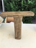 Vintage milking stool.  14” tall