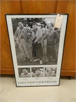 3 Stooges Golfing Poster