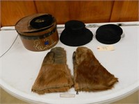 Leather cow or Horse Hide gloves & Hats