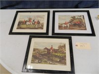Old Framed Pictures - Horse Hunting Dogs