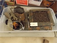 Large Box with Metal Pieces