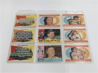 1960 Topps Baseball Cards 9 Cards (Berra Pin Hole)