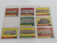1961 Topps Baseball Cards 1 Page of 8 Team Cards