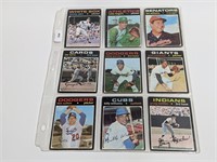 1971 Topps Baseball 9 Cards HOF'ers & Stars
