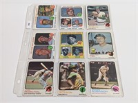 1973 Topps Baseball - 9 Cards (HOF & Stars)