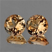 Natural  Champagne Imperial Topaz Pair 9.00 MM - F