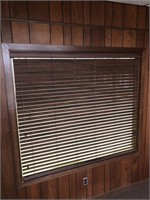 Two interior wood blinds second floor 68" W