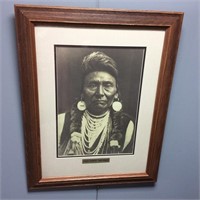 CHIEF JOSEPH NEZ PERCE FRAMED PHOTO, PACIFIC NW