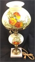 VTG. GLOBE HAND PAINTED ELECTRIC LAMP